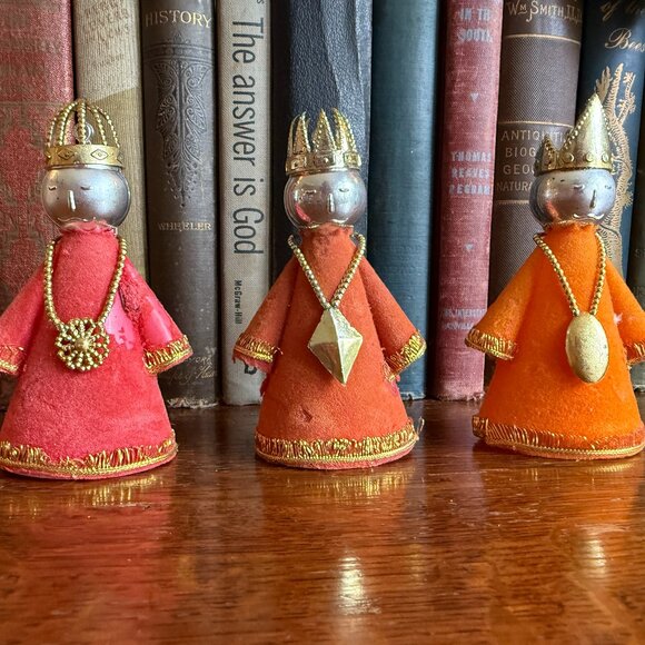 3 MCM Flocked Wisemen Ornaments/Figures - Picture 6 of 16